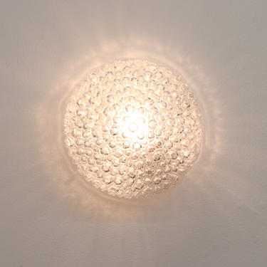 Mid-Century Clear Pressed Glass Ceiling or Wall Sconce