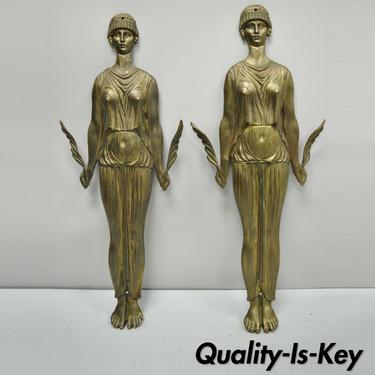 19th C French Neoclassical Cast Bronze 23" Figural Female Ormolu Furniture Mount