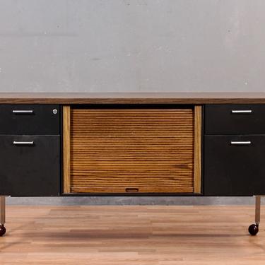 Mid Century Industrial Rolling Office Credenza