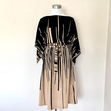 Black &amp; Tan Kimono Arm Dress