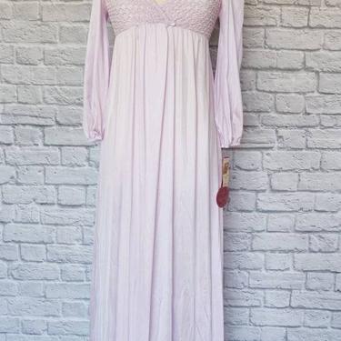 NWT Vintage Kayser Lilac Night Robe // Sheer Empire Waist Pegnoir 