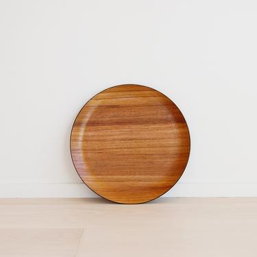 Mid Century Modern Round 12&amp;quot; Teak Serving Tray Made in Japan 