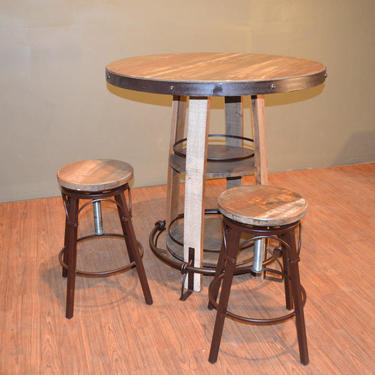 Rustic Bistro Table with and four matching stools 