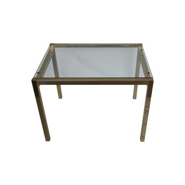 Milo Baughman Style Brass and Glass Cocktail Table