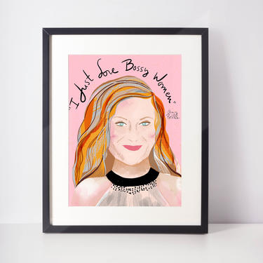 Amy Poehler fan art portrait  Boss Gift and Wall Art for  Cubicle decor  Bossy girl mantra 
