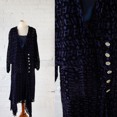1920s Inspired Velvet Burnout Dress 