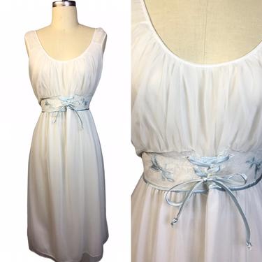 Lovely 1960s Nylon Tricot Lace Up Corseted Waist with Sparrows Pajama Nightgown 