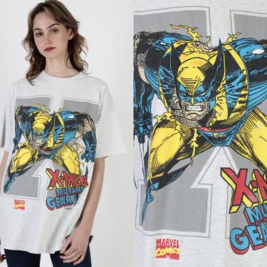 Vintage 1994 Marvel Comics XMen T Shirt / Mutant Gear Wolverine Tee / Mens 2 Sided Comic Book Cartoon T Shirt Large L 
