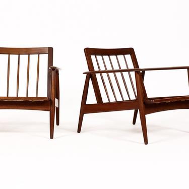 Rare, Pair of Mid-Century Lounge Chairs for Moreddi in African Teak