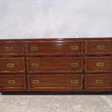 Campaign Chest Dresser Wood Vintage Mid Century Bureau Buffet Media Console Chinoiserie Chest of Drawers Asian Chinese CUSTOM PAINT Avail 