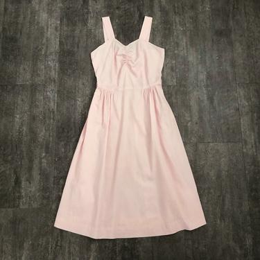 1950s sundress . vintage 50s pink dress 