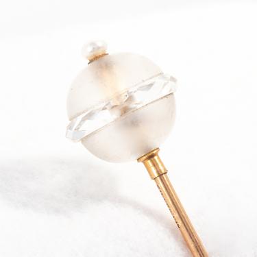 Pearl and Crystal 14kt Hatpin