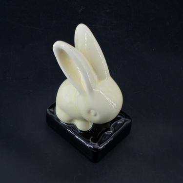 Ceramic Bunny Rabbit Vintage Mid-Century Statuette Cartoon Minimalist Form 