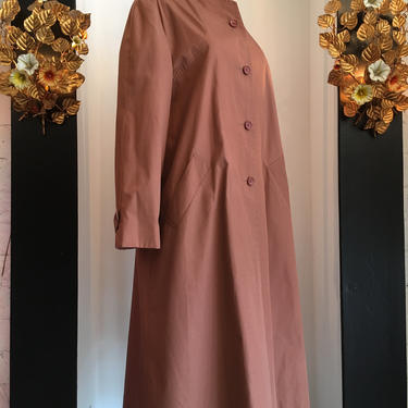 1970s rust coat, vintage 70s coat, all weather coat, sing style coat, Nino coat, 70s trench coat, 38 bust , size large, 1980s coat, pockets 