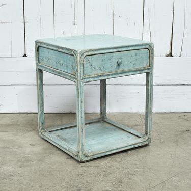 Peking Side Table W/ Drawer - Soft Aqua