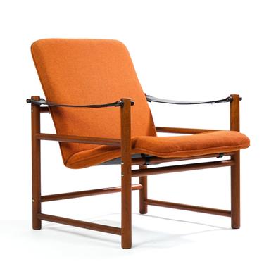 Rare Skarbøs Safari Lounge Chair Mid Century Modern Made in Stranda Norway by Skarbos Lenestolfabrikk 