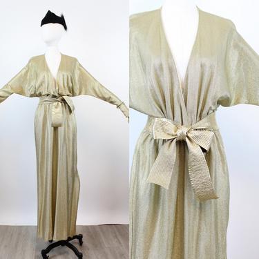 1980s BILL TICE gold lurex gown dress small medium large | new winter 