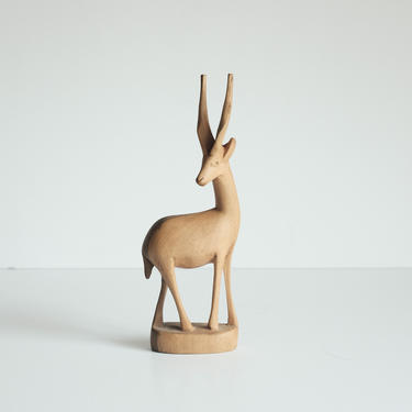 Vintage Wood Antelope / Deer - Animal Carving 