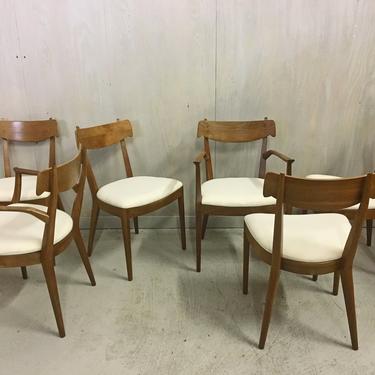 Set of Drexel Declaration Walnut Dining Chairs by Kipp Stewart 
