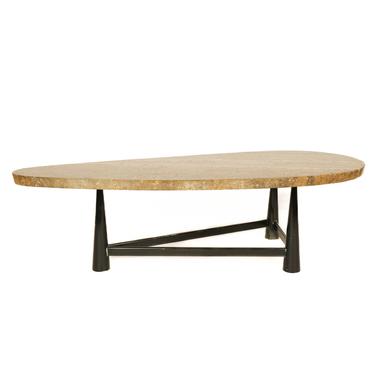 Dunbar Model 5218 Travertine marble low table/cocktail table