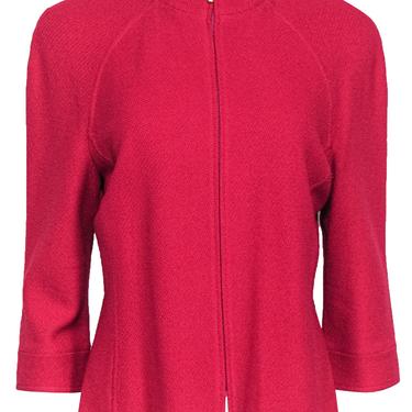 St. John - Ruby Pink Knit Zip-Up Jacket Sz 12