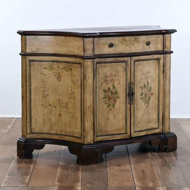 Tuscan Style Sideboard Cabinet W Floral Motif Detail