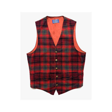 Vintage PENDLETON Wool Vest / Waistcoat ~ size 36 ~ Shadow Plaid ~ Wedding ~ Ivy Style / Preppy / Trad ~ Hunting 