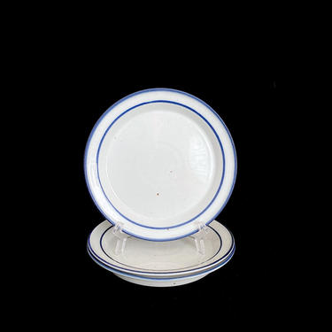 Vintage Speckled Stoneware Earthenware White Blue w Brown Mist DANSK 7&amp;quot; Side Plate Denmark Neils Refsgaard 20th Century Modern Design 