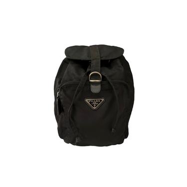 Prada Black Logo Mini Drawstring Backpack