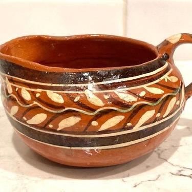 Vintage Mexican Redware Clay Pitcher, Antique Redware Made in Mexico Pottery by LeChalet