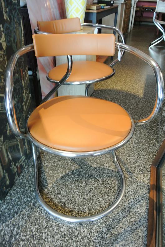 Orange Chrome Chair - $110 each 2 available
