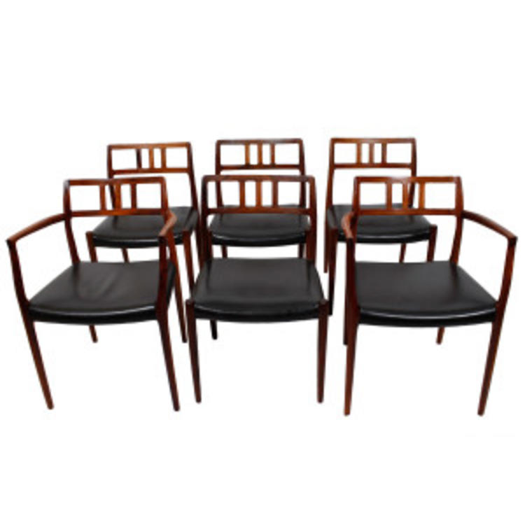 Set of 6 Danish ROSEWOOD Niels Moller Dining Chairs