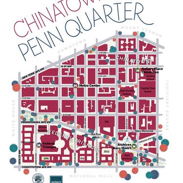 Penn Quarter Chinatown Federal Triangle Gallery Place 11x17 neighborhood map print 