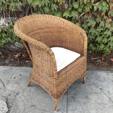 1970s Style Wicker Outdoor Chair