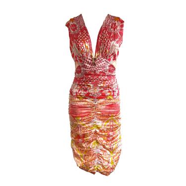 Roberto Cavalli Pink Ruched Dress