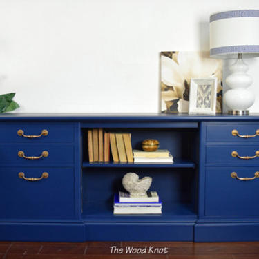 Navy Blue And Gold Credenza