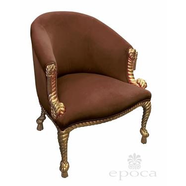 A Shapely French Napoleon III Style Giltwood Bergere