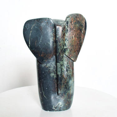 Mid Century Modern Sculptural Marble Elephant Figure 