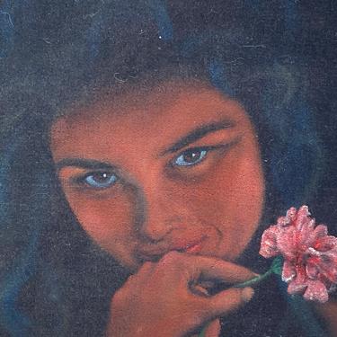 Vintage Black Velvet Hawaiian Painting 
