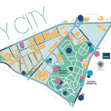 Ivy City DC neighborhood 11x17 decorative map print 