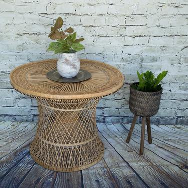 SHIPPING NOT FREE! Wicker Coffee Table / End Table / Plant Stand 