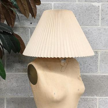 Vintage Lamp Shade Retro 1980s Pleated + Crimped + Accordion + Empire Shade + Taupe Color + Lighting and Home Decor 