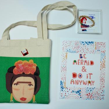 Graduation Gift Box | Frida Inspired Gift \ Gift for Her | Frida Tote Bag 