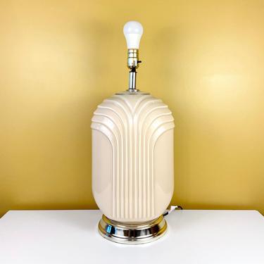 Cream Art Deco Revival Lamp 