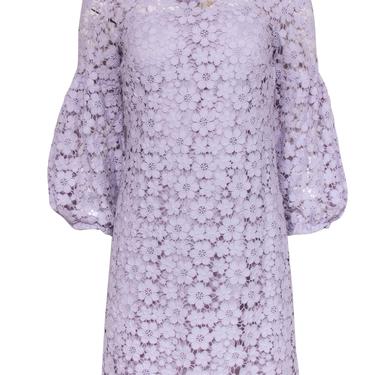 Shoshanna - Lilac Floral Lace Puff Sleeve Shift Dress Sz 2