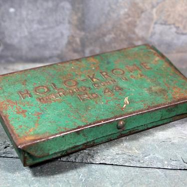 Antique Holo-Krome Metal Wrench Box - Green Metal Box - Rustic Storage - Vintage Industrial Decor  | FREE SHIPPING 