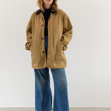 Vintage Tan Khaki Fall Walk Jacket | Unisex Yard Corduroy Collar | L XL | 