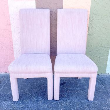 Pair of Pink Chic Upholstered Side Chairs