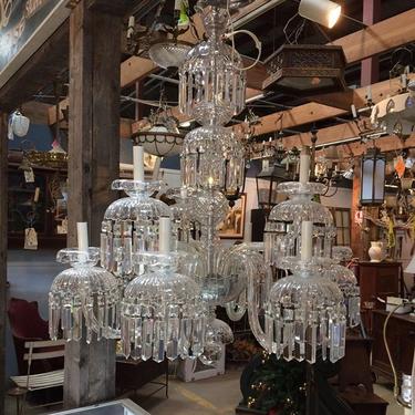 Vintage 9 arm Czech crystal chandelier. FABULOUS!! #vintagestyle #vintagehome #vintagelighting #vintageforsale