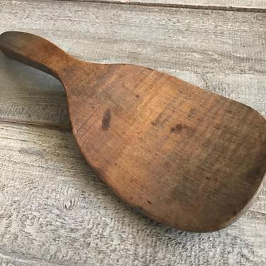 Primitive Butter Paddle, Wooden Spoon,  Handmade, Wood Utensil, 19th C, Scoop, Rustic Farmhouse Kitchen Decor 
